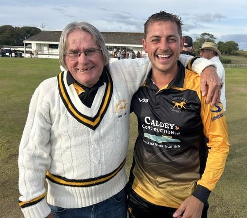 Lawrenny old-timer Chris Williams and skipper Troy Purslowe